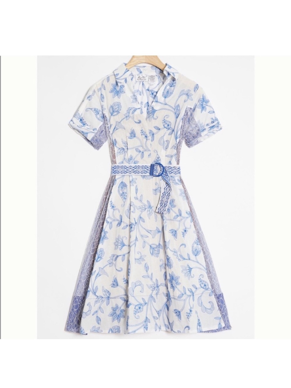 Anthropologie Bequile Byron Lars midi dress floral blue white size 0 - Picture 2 of 11